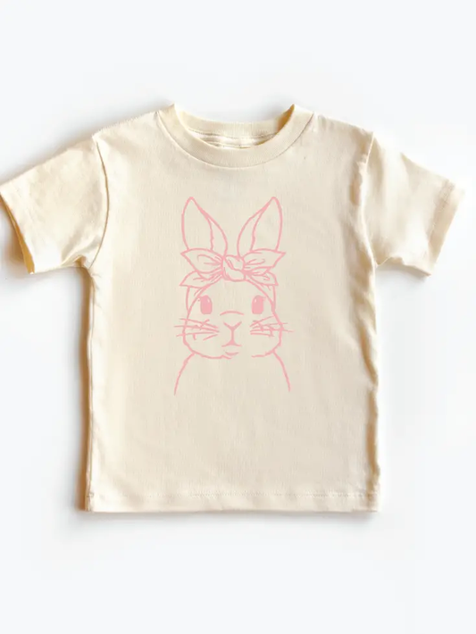 Girl Bunny Easter - Natural/Pink Design Tee