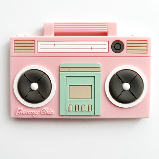 Boom Box Silicone Teether - Light Pink