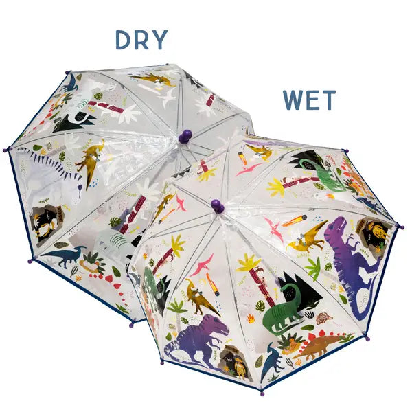 Floss & Rock® Dino Transparent Colour Changing Umbrella