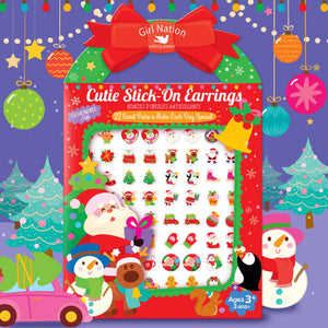 Holly Jolly Cutie Stick-On Earring and Nail Sticker Gift Set