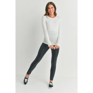 Faux Leather Maternity Over the Bump Leggings