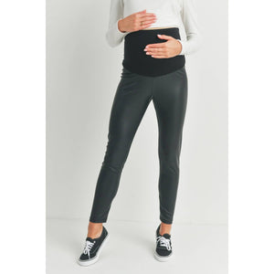 Faux Leather Maternity Over the Bump Leggings