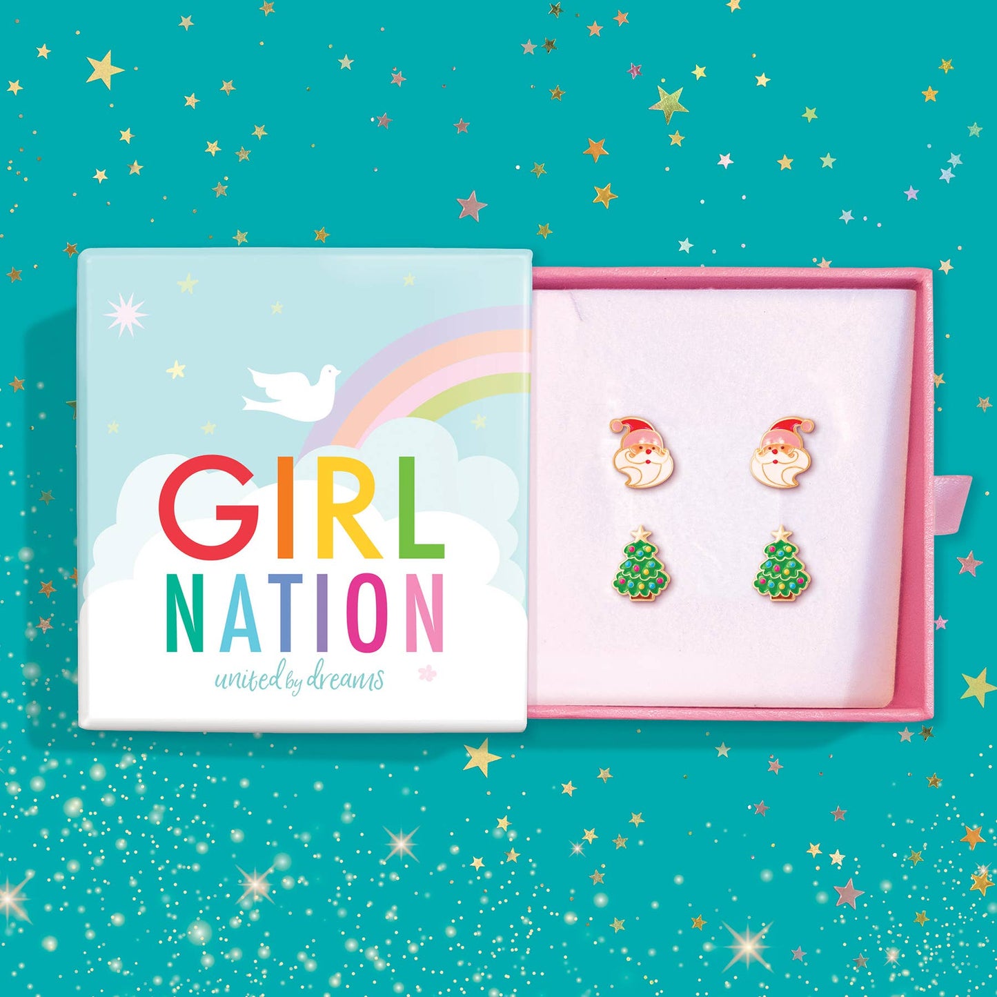 Delightful Duet Earring Gift Set- Santa & Christmas Tree