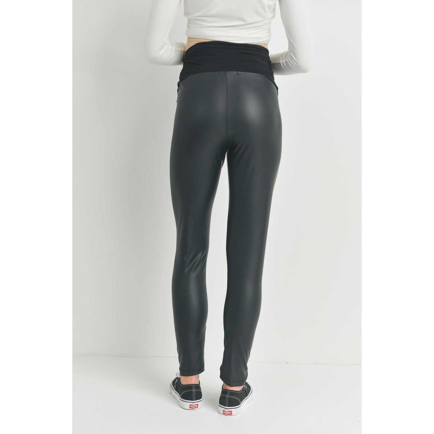 Faux Leather Maternity Over the Bump Leggings