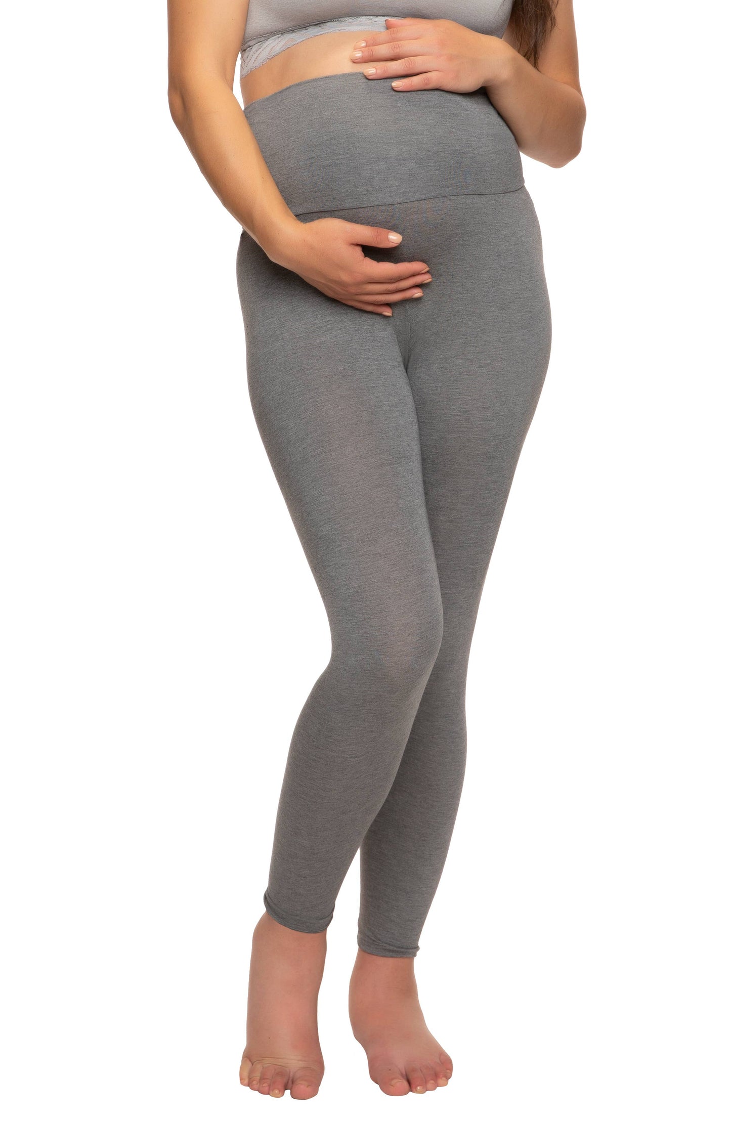 Maternity Versatile Modal Legging-Heather Gray