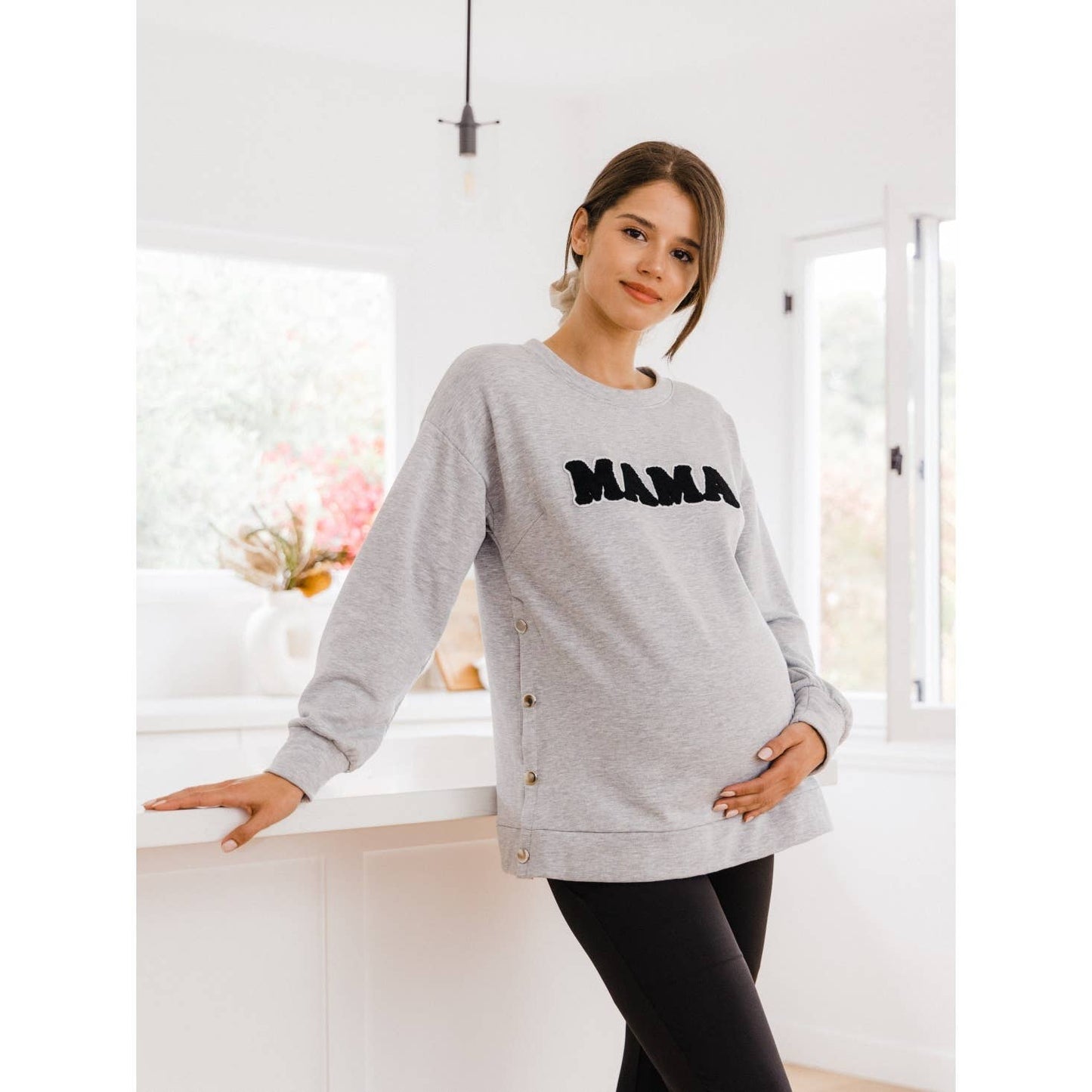 Mama Crewneck Nursing Pullover Sweatshirt