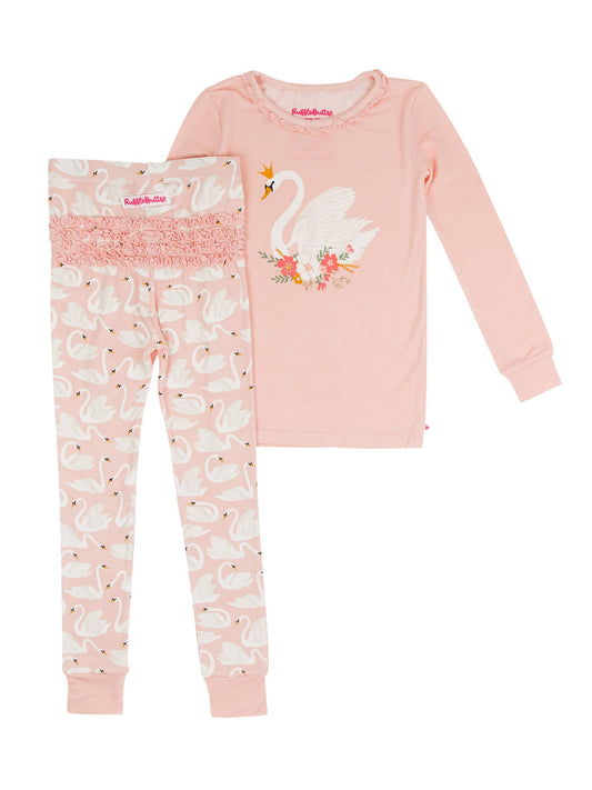 Swan Lake Dream Bamboo Ruffle Pajama Set