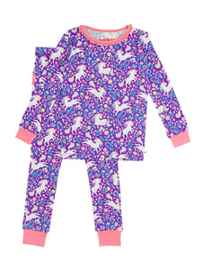 Unicorn Meadow Bamboo Ruffle Pajama Set