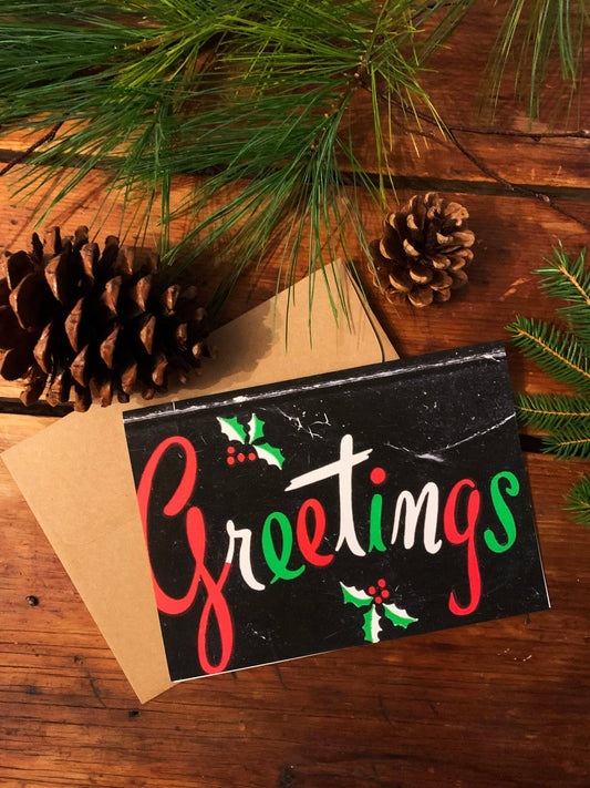 Greetings! - Christmas Vintage Matchbook Art Card