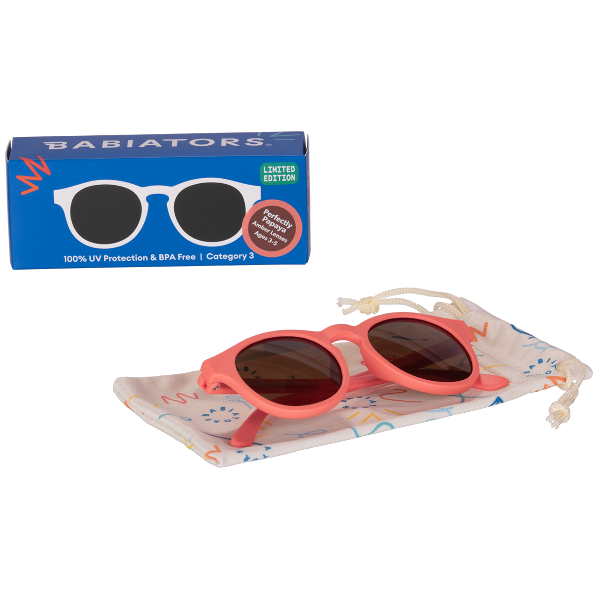 Kids Perfect Papaya Keyhole Sunglasses with Amber Lens