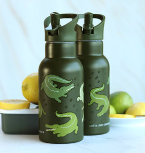 Kids stainless steel drink/ water bottle: Crocodiles