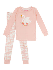 Swan Lake Dream Bamboo Ruffle Pajama Set