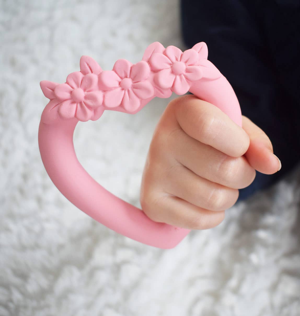 Teething ring: Sweet heart - pink