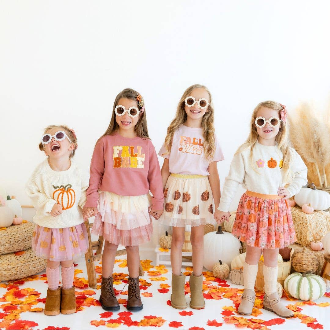 Pumpkin Daisy Tutu - Dress Up Skirt - Kids Fall Tutu: 0-12M