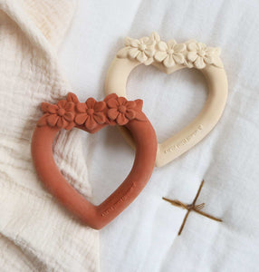 Teething ring: Sweet heart - terracotta