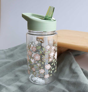 Kids drink bottle/water bottle: Blossoms - sage