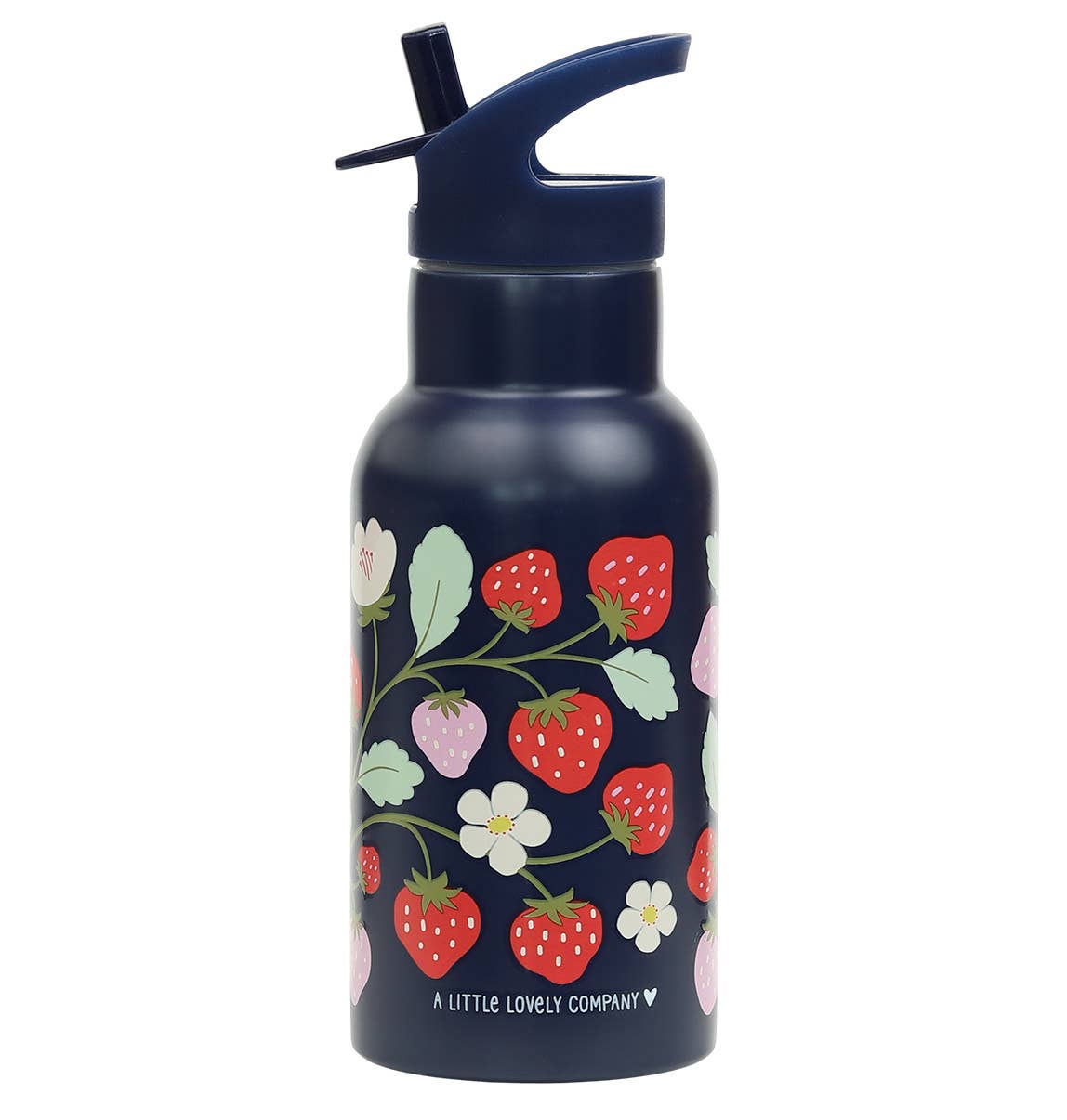 Kids stainless steel drink/ water bottle: Strawberries