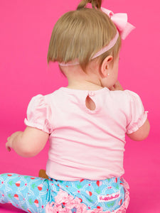 RuffleButts + RuggedButts® Pink Puff Sleeve Bodysuit