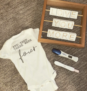 "Then There Were Four" Pregnancy Announcement Onesie