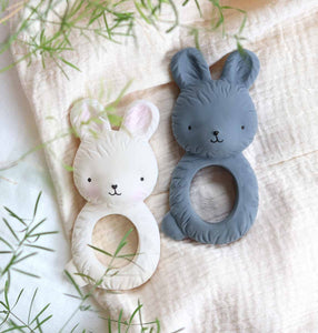 Teething ring: Bunny - charcoal blue