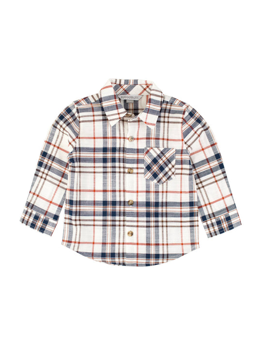 Boys Homegrown Harvest Plaid Long Sleeve Button Down Shirt