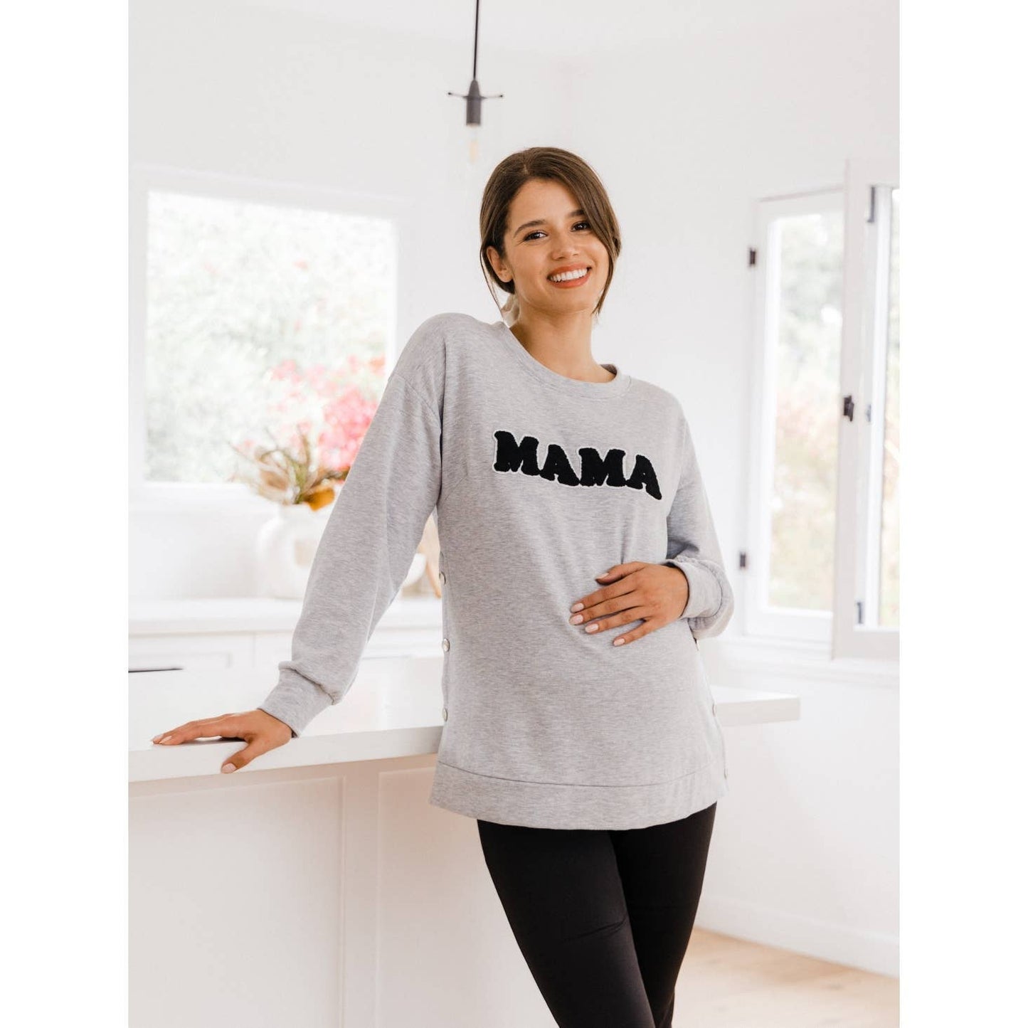 Mama Crewneck Nursing Pullover Sweatshirt