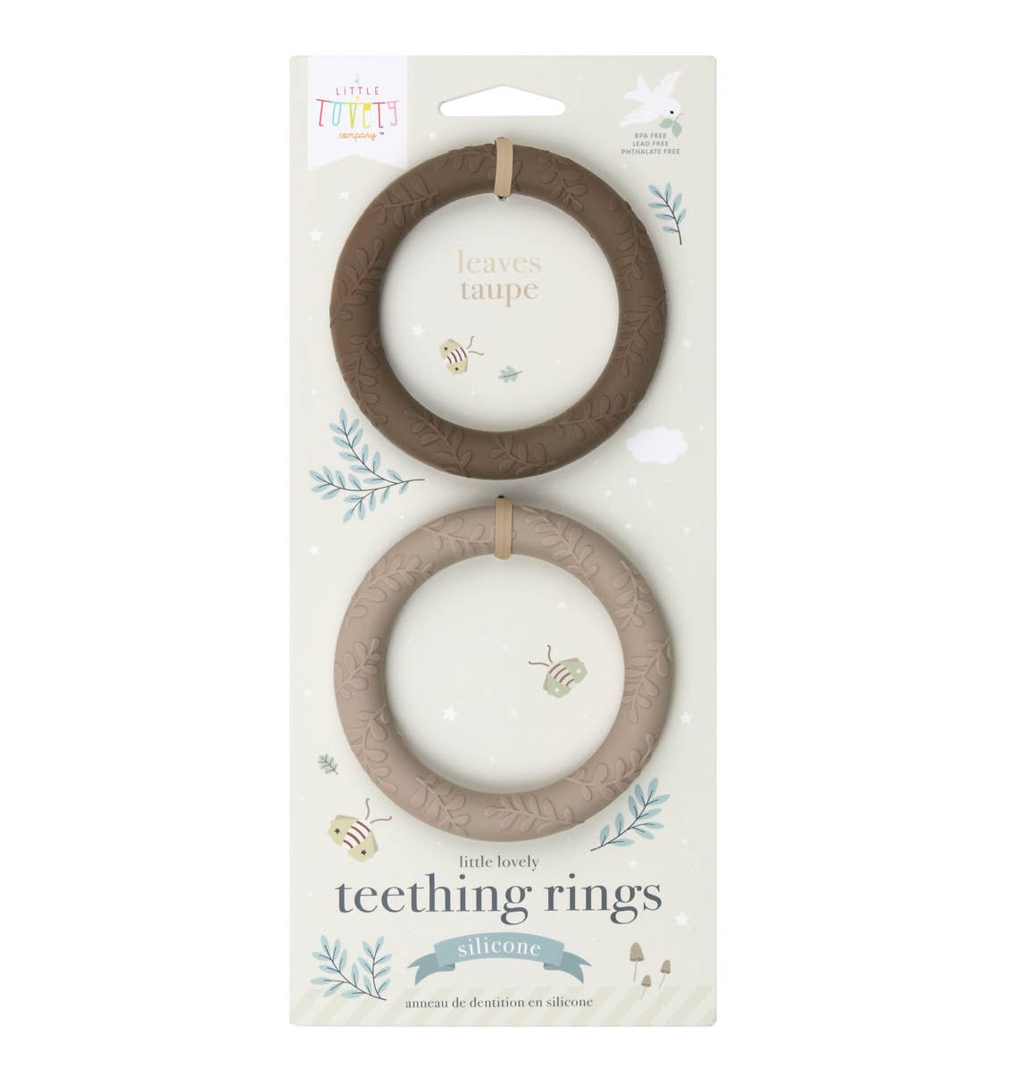 Silicone teether: Leaves - Taupe