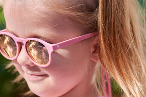 Pretty in Pink Polarized Keyhole Sunglasses w/ Mirrored Lens