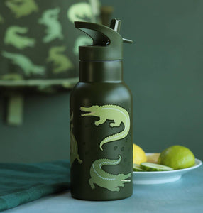 Kids stainless steel drink/ water bottle: Crocodiles