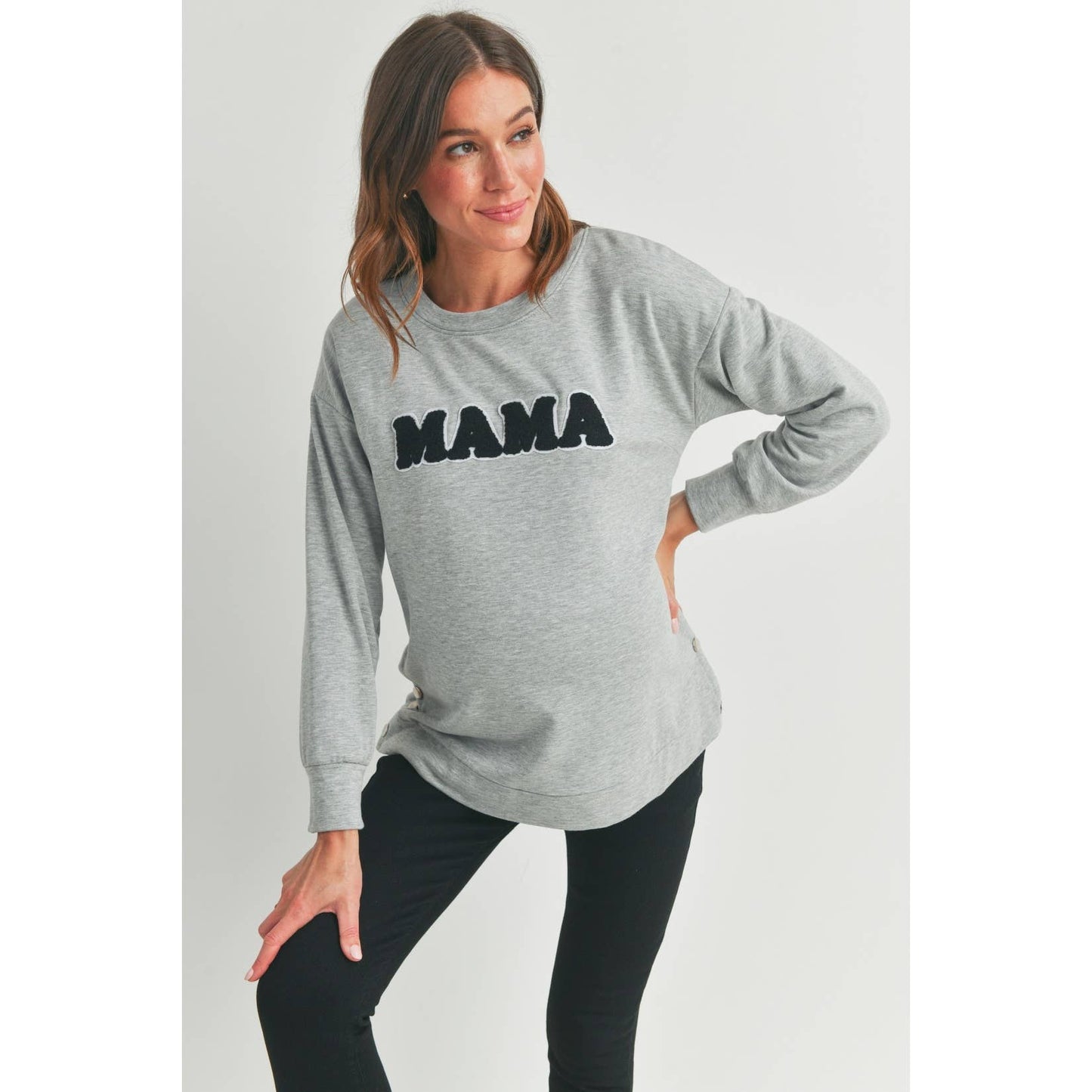 Mama Crewneck Nursing Pullover Sweatshirt