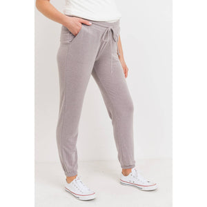 Brushed Terry Two-Tone Maternity Lounge Pants