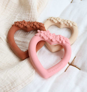 Teething ring: Sweet heart - pink