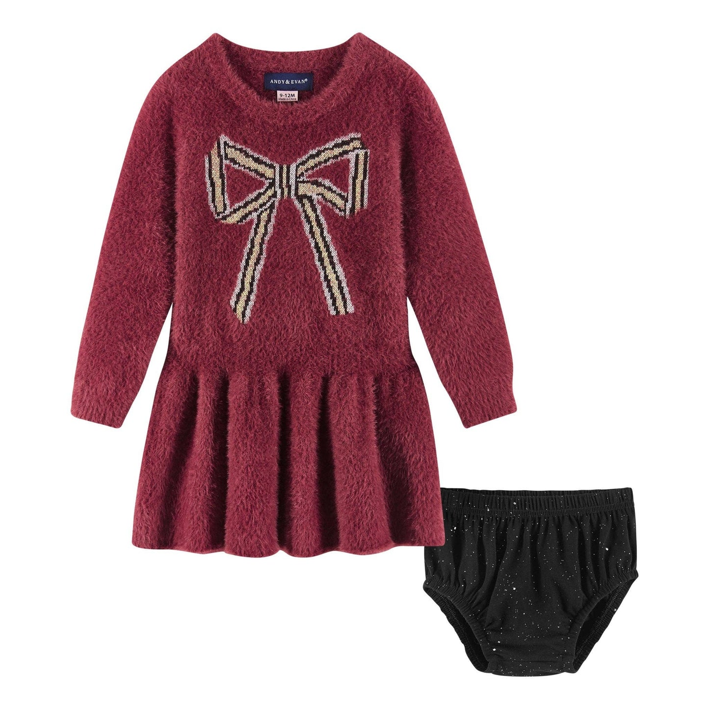 Red Bow Sweater Dress & Bloomer Set | Red Bow