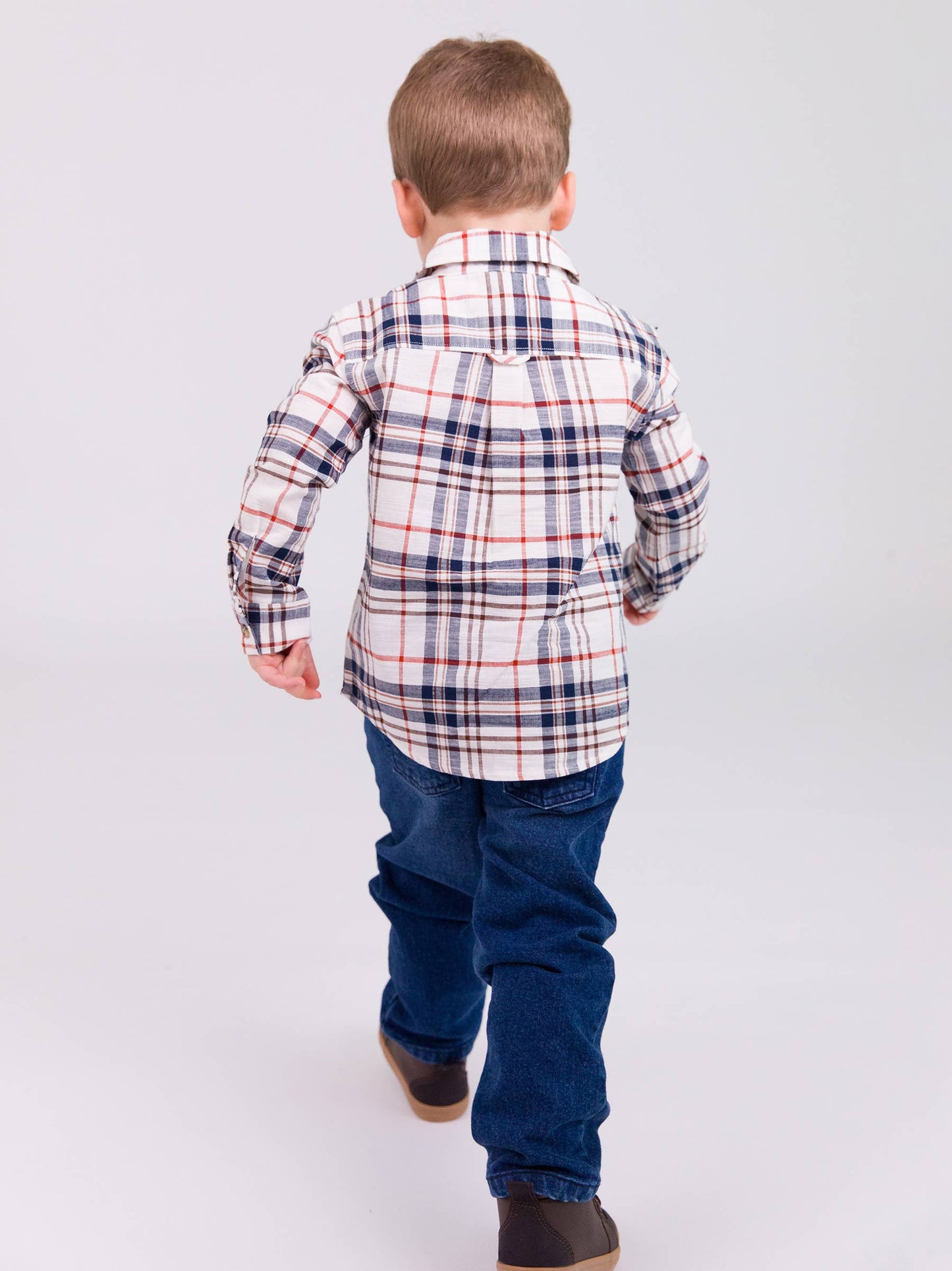 Boys Homegrown Harvest Plaid Long Sleeve Button Down Shirt