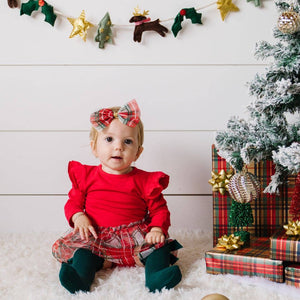 Christmas Plaid Bow Baby Headband