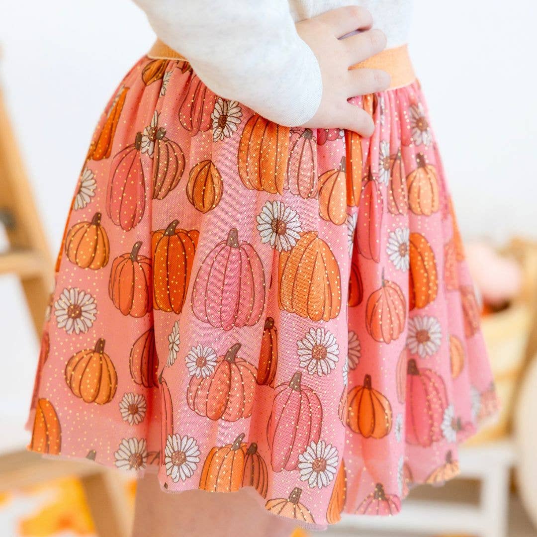 Pumpkin Daisy Tutu - Dress Up Skirt - Kids Fall Tutu: 0-12M