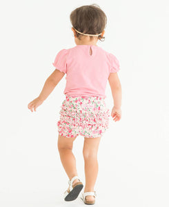 RuffleButts + RuggedButts® Pink Puff Sleeve Bodysuit