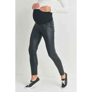 Faux Leather Maternity Over the Bump Leggings