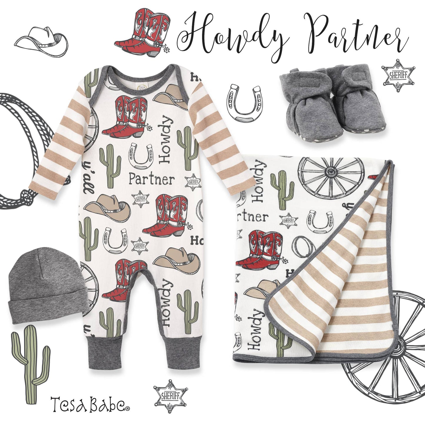 Baby Boy's Howdy Partner Cotton Blanket