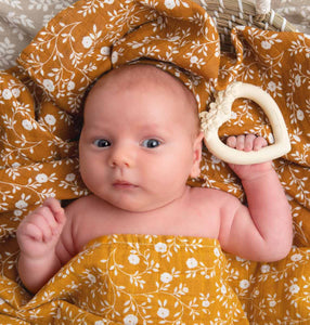 Teething ring: Sweet heart - cream