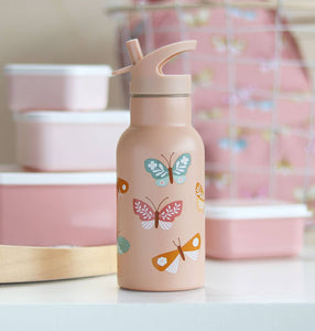 Kids stainless steel drink/water bottle: Butterflies