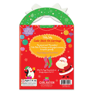 Holly Jolly Cutie Stick-On Earring and Nail Sticker Gift Set