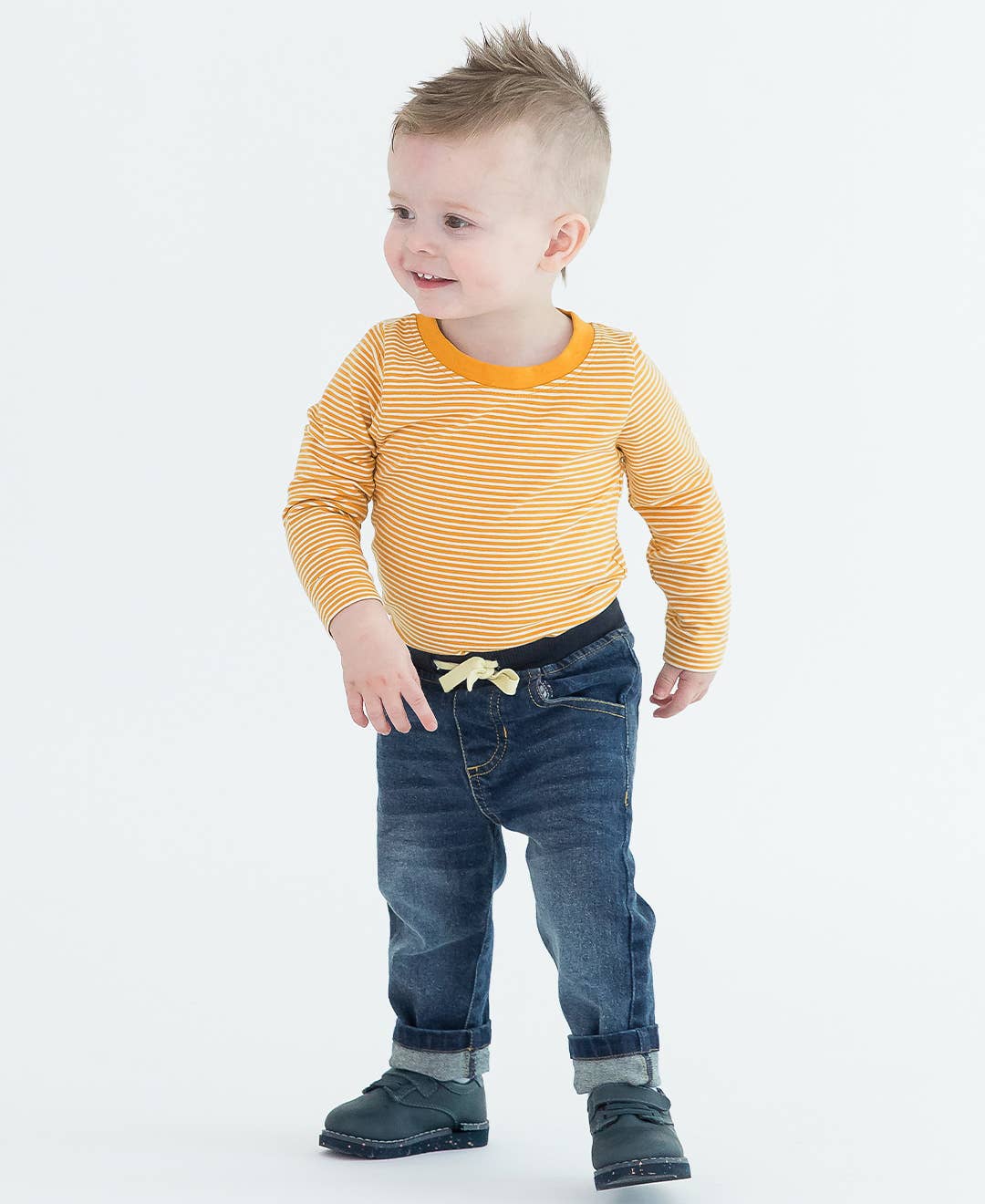 Boys Medium Wash Pull-on Jeans