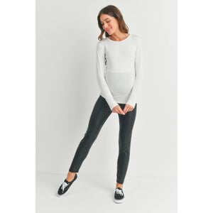 Faux Leather Maternity Over the Bump Leggings