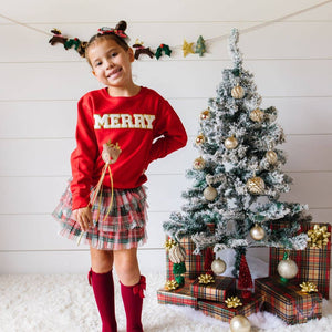 Christmas Plaid Tiered Tutu - Dress Up Skirt - Holiday Tutu