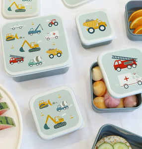 Lunch & snack box set: Vehicles, Cars