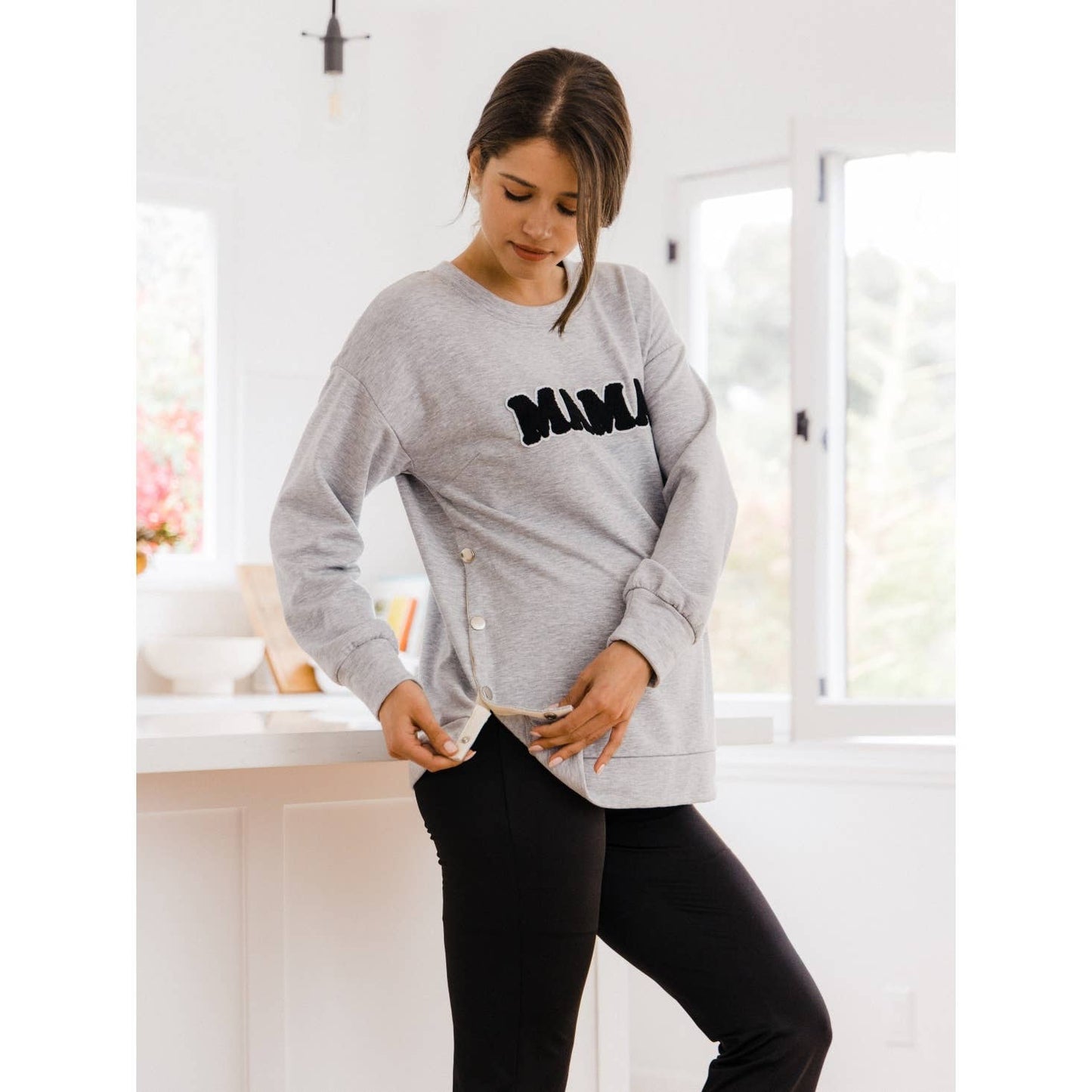 Mama Crewneck Nursing Pullover Sweatshirt