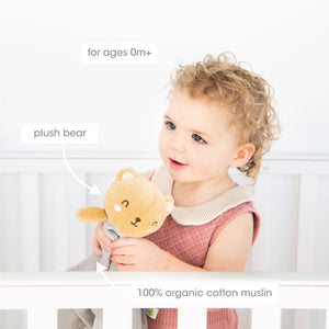 Bear Organic Cotton Muslin Lovey