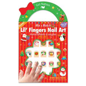 Holly Jolly Cutie Stick-On Earring and Nail Sticker Gift Set