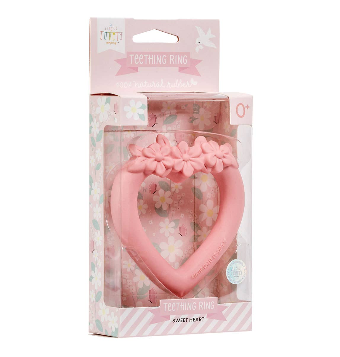 Teething ring: Sweet heart - pink